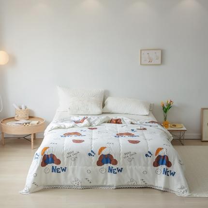 丽笙被芯2021新款全棉印花花边夏被第三批班尼熊LS034