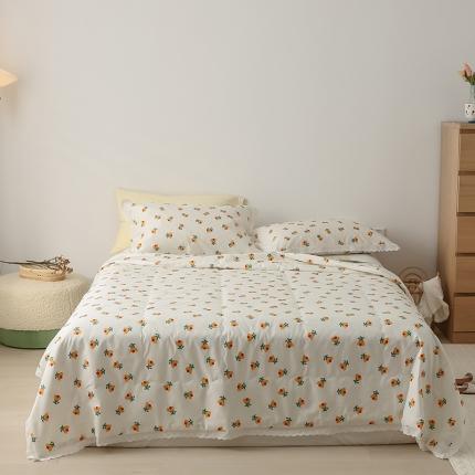 91家纺网 家纺一手货源 找家纺 丽笙被芯2021新款全棉印花花边夏被第三批 初夏LS029