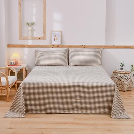 91家纺网 家纺一手货源 找家纺 恋人优选 2023新款纯棉水洗单床单 米小格