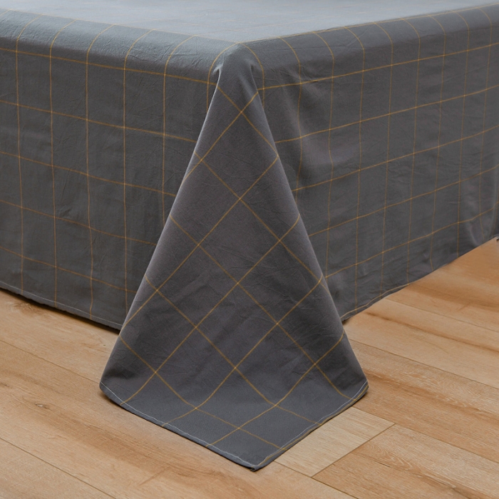 91家纺网 家纺一手货源 找家纺 恋人优选 2023新款纯棉水洗单床单 七夕灰大