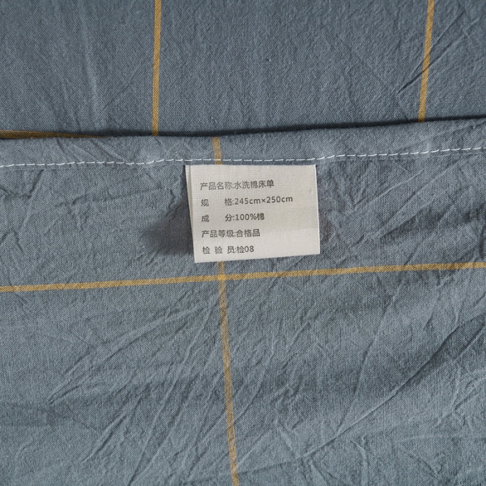 91家纺网 家纺一手货源 找家纺 恋人优选 2023新款纯棉水洗单床单 七夕灰大