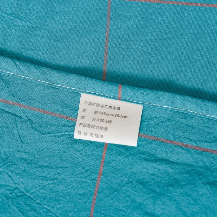 91家纺网 家纺一手货源 找家纺 恋人优选 2023新款纯棉水洗单床单 七夕蓝大