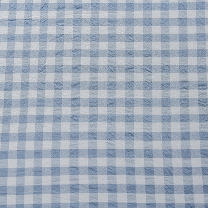 91家纺网 家纺一手货源 找家纺 恋人优选 2023新款纯棉水洗单床单 浅蓝小格