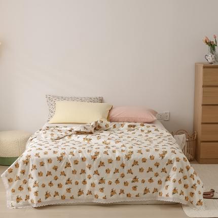 91家纺网 家纺一手货源 找家纺 丽笙被芯新款全棉印花花边夏被第 一批瑞士花园LS007