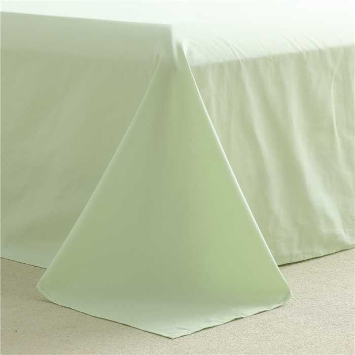 91家纺网 家纺一手货源 找家纺 棉眠2021新款全棉纯色撞色新款四件套棚拍图牛油果绿+青草绿