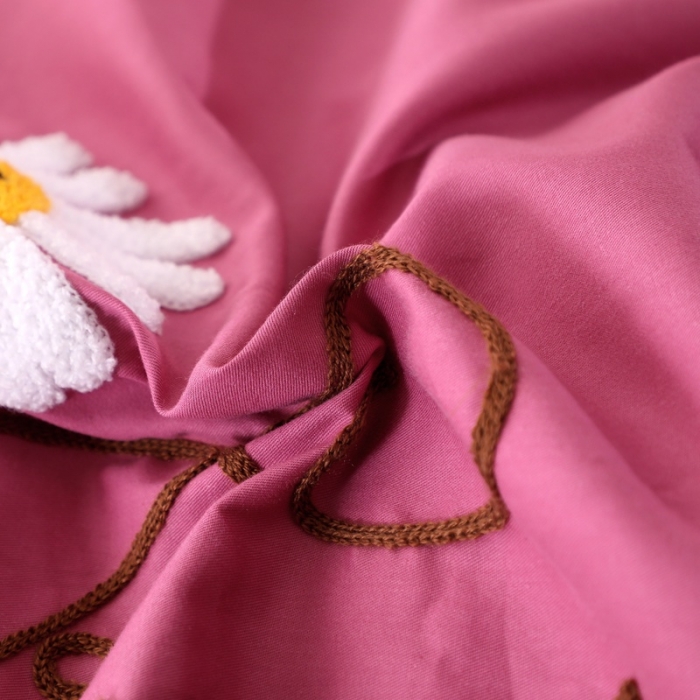 91家纺网 家纺一手货源 找家纺 （总）2024新款 美梦雏菊纯棉全棉13372毛巾绣四件套