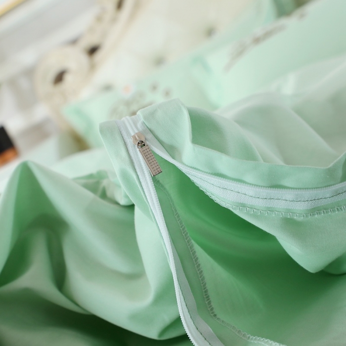 91家纺网 家纺一手货源 找家纺 晶缦家纺 美梦雏菊全棉13372毛巾绣四件套 美梦雏菊-浅绿