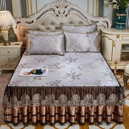 91家纺网 家纺一手货源 找家纺 （总）网红馆 2025新款大提花冰丝凉席床裙款三件套