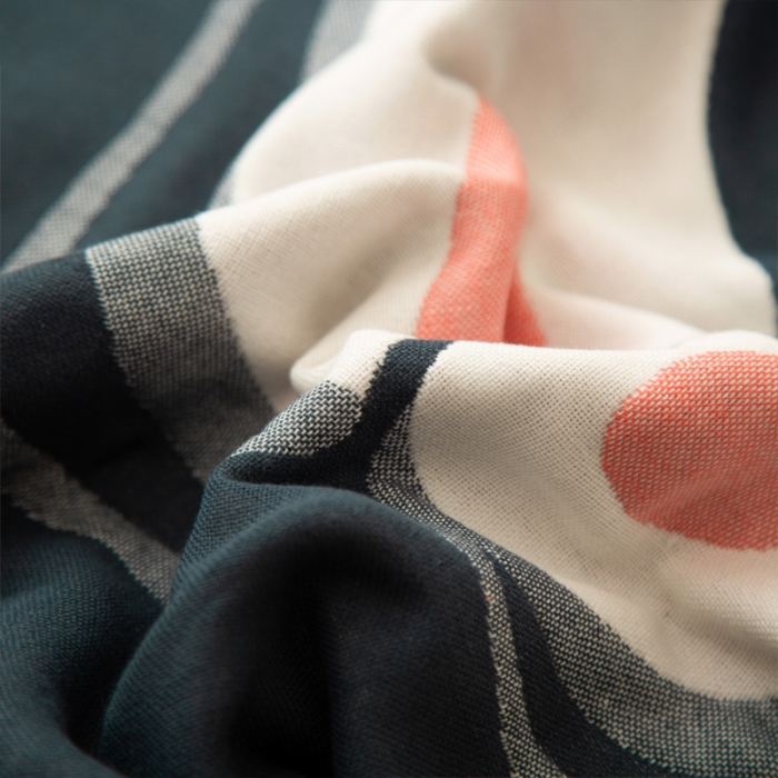 91家纺网 家纺一手货源 找家纺 朴尔1新款卡通AB组合全棉四层纱布枕巾一对 可爱牛油果-藏青