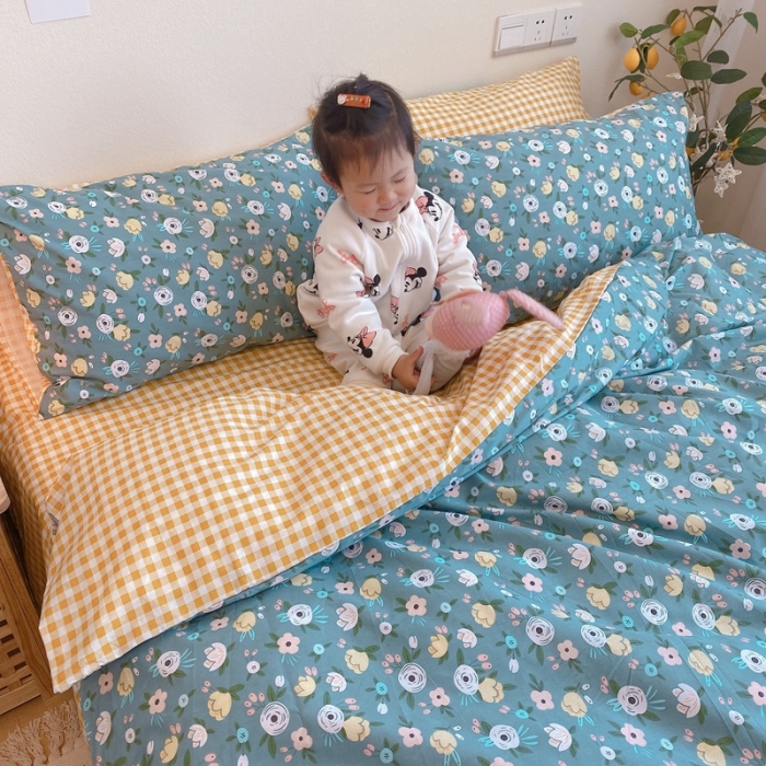 91家纺网 家纺一手货源 找家纺 （总）沐棉 2020新款全棉13370四件套模特图