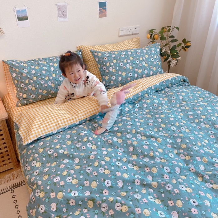 91家纺网 家纺一手货源 找家纺 （总）沐棉 2020新款全棉13370四件套模特图