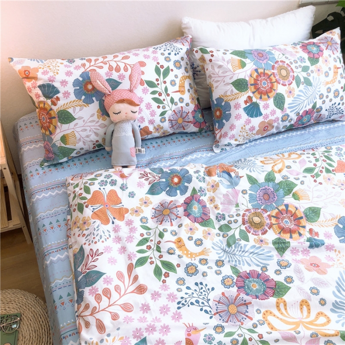 91家纺网 家纺一手货源 找家纺 （总）沐棉家居 2019新款13370全棉小碎花四件套实拍