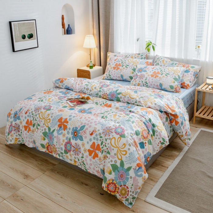 91家纺网 家纺一手货源 找家纺 （总）沐棉家居 2019新款13370全棉小碎花四件套棚拍