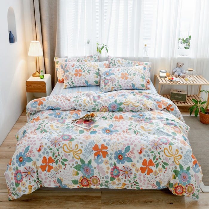 91家纺网 家纺一手货源 找家纺 （总）沐棉家居 2019新款13370全棉小碎花四件套棚拍