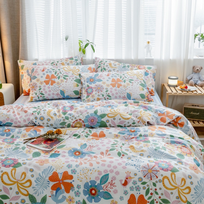 91家纺网 家纺一手货源 找家纺 （总）沐棉家居 2019新款13370全棉小碎花四件套棚拍