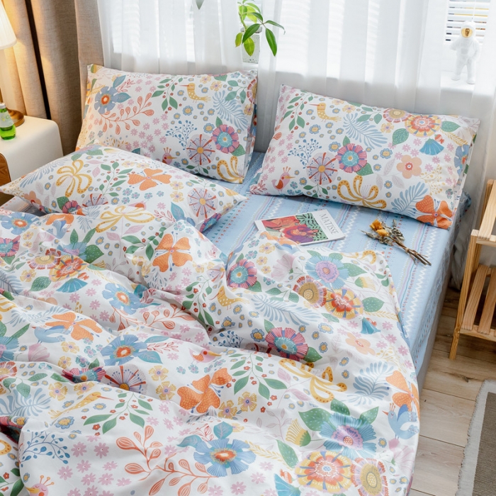 91家纺网 家纺一手货源 找家纺 （总）沐棉家居 2019新款13370全棉小碎花四件套棚拍