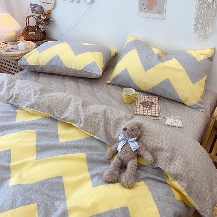 91家纺网 家纺一手货源 找家纺 2022年新款卡通系列全棉印花四件套实拍图直播爆款 波谱