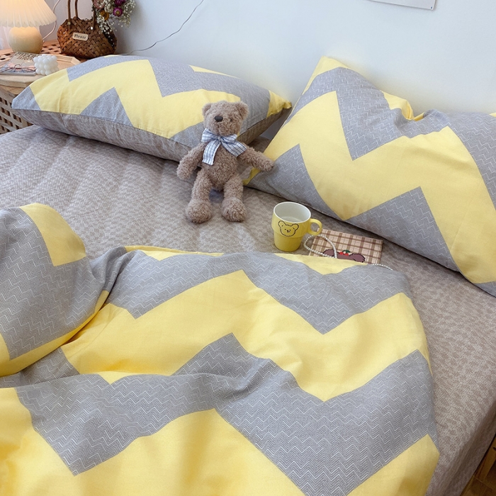 91家纺网 家纺一手货源 找家纺 2022年新款卡通系列全棉印花四件套实拍图直播爆款 波谱