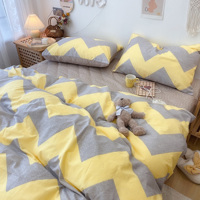 91家纺网 家纺一手货源 找家纺 2022年新款卡通系列全棉印花四件套实拍图直播爆款 波谱