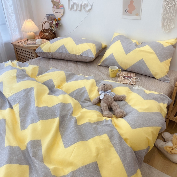 91家纺网 家纺一手货源 找家纺 2022年新款卡通系列全棉印花四件套实拍图直播爆款 波谱