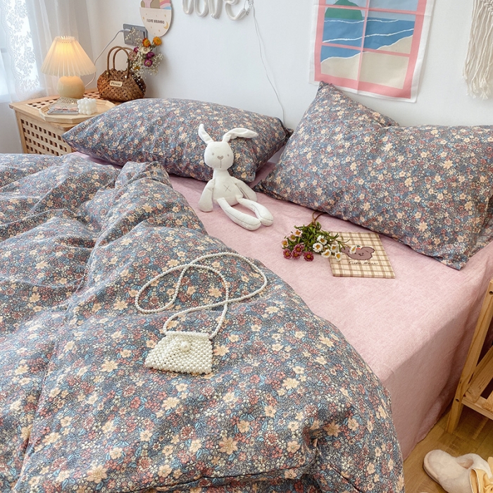 91家纺网 家纺一手货源 找家纺 2022年新款卡通系列全棉印花四件套实拍图直播爆款 芬芳园