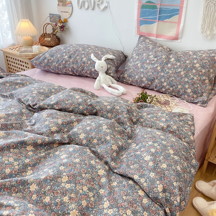 91家纺网 家纺一手货源 找家纺 2022年新款卡通系列全棉印花四件套实拍图直播爆款 芬芳园