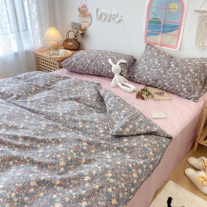 91家纺网 家纺一手货源 找家纺 2022年新款卡通系列全棉印花四件套实拍图直播爆款 芬芳园