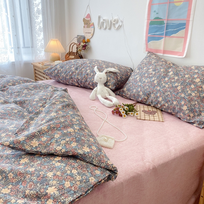 91家纺网 家纺一手货源 找家纺 2022年新款卡通系列全棉印花四件套实拍图直播爆款 芬芳园