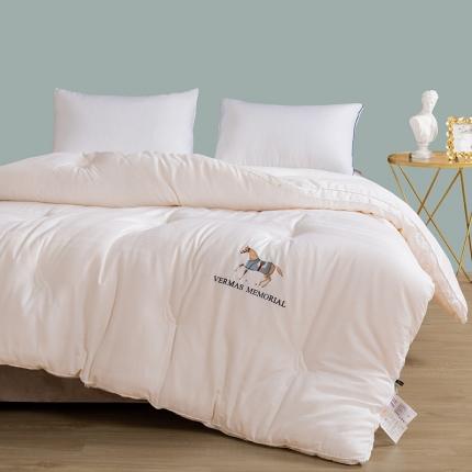 91家纺网 家纺一手货源 找家纺 薇玛仕2023新款绣花大豆被 本白色