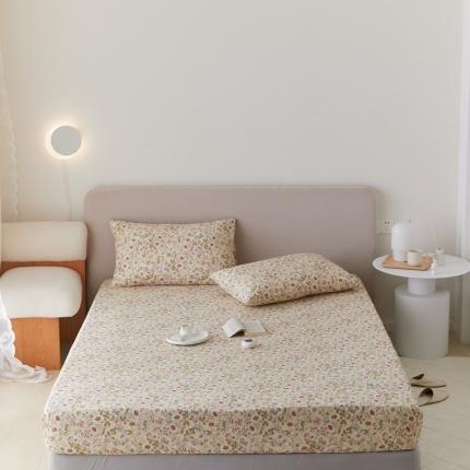 8小时2021新款无印风印花槿色水洗棉单床笠 梨云