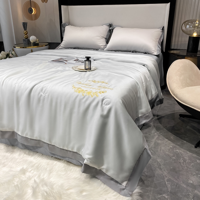 91家纺网 家纺一手货源 找家纺 吾秀 2022 轻奢风LF级60S兰精天丝夏被 天丝白