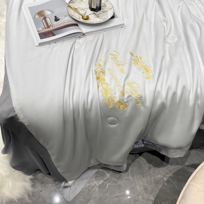 91家纺网 家纺一手货源 找家纺 吾秀 2022 轻奢风LF级60S兰精天丝夏被 天丝白