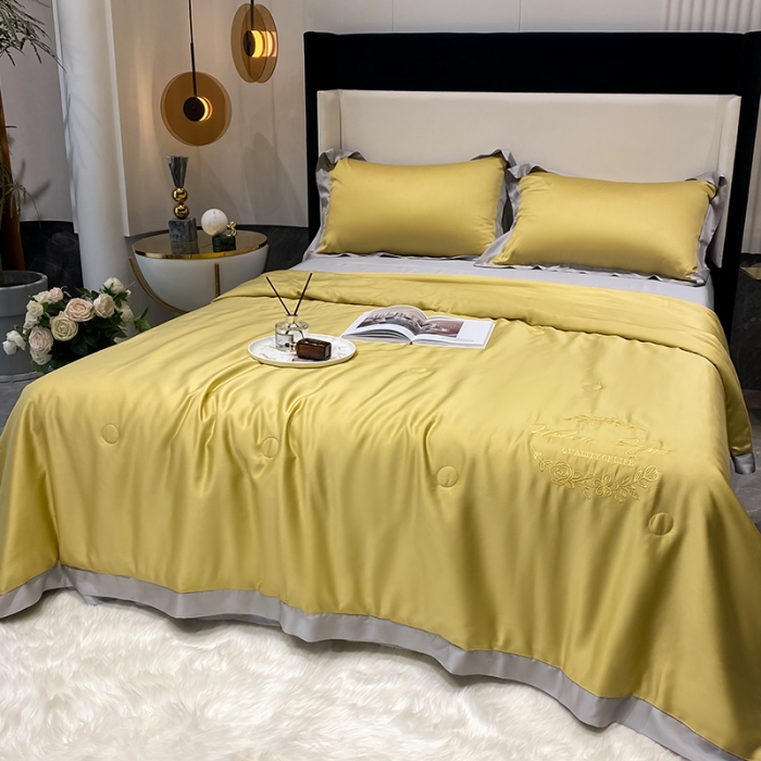 91家纺网 家纺一手货源 找家纺 吾秀 2022 轻奢风LF级60S兰精天丝夏被 天丝金