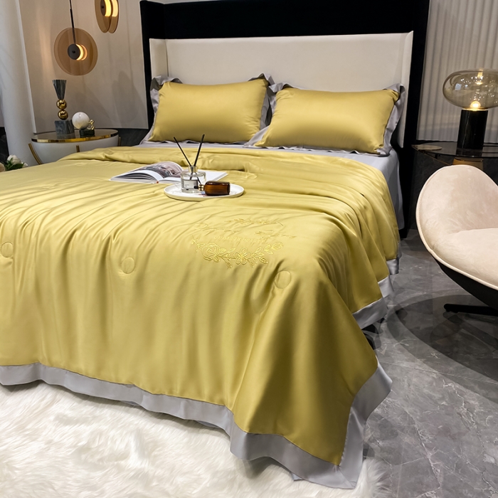 91家纺网 家纺一手货源 找家纺 吾秀 2022 轻奢风LF级60S兰精天丝夏被 天丝金