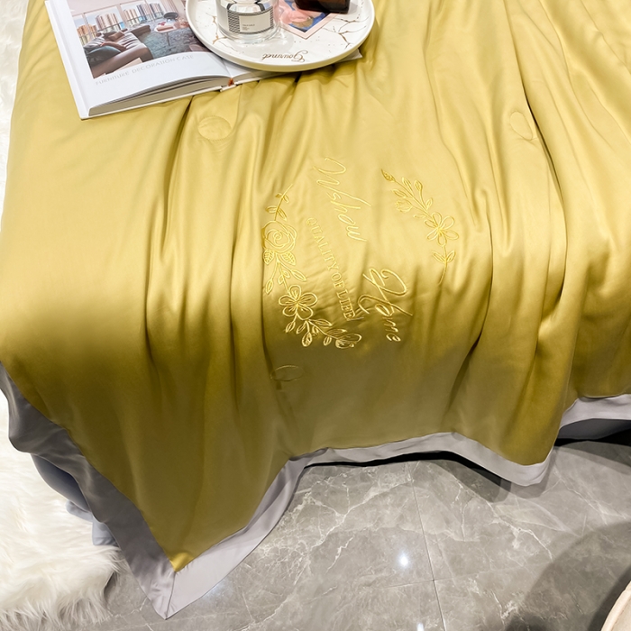 91家纺网 家纺一手货源 找家纺 吾秀 2022 轻奢风LF级60S兰精天丝夏被 天丝金