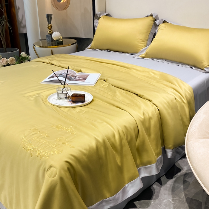 91家纺网 家纺一手货源 找家纺 吾秀 2022 轻奢风LF级60S兰精天丝夏被 天丝金