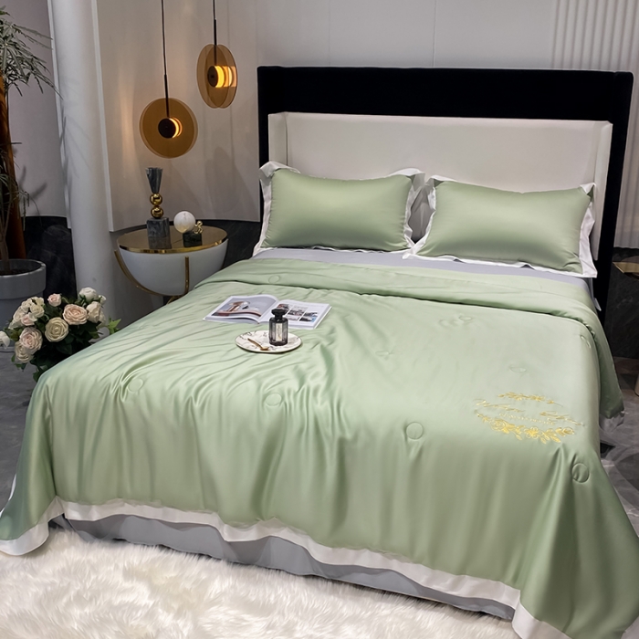 91家纺网 家纺一手货源 找家纺 吾秀 2022 轻奢风LF级60S兰精天丝夏被  天丝绿