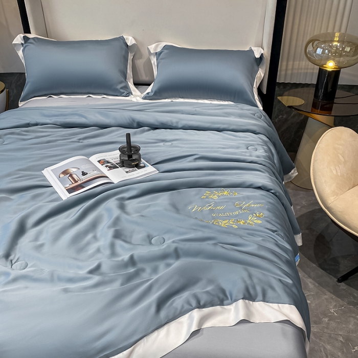 91家纺网 家纺一手货源 找家纺 吾秀 2022 轻奢风LF级60S兰精天丝夏被 天丝石兰