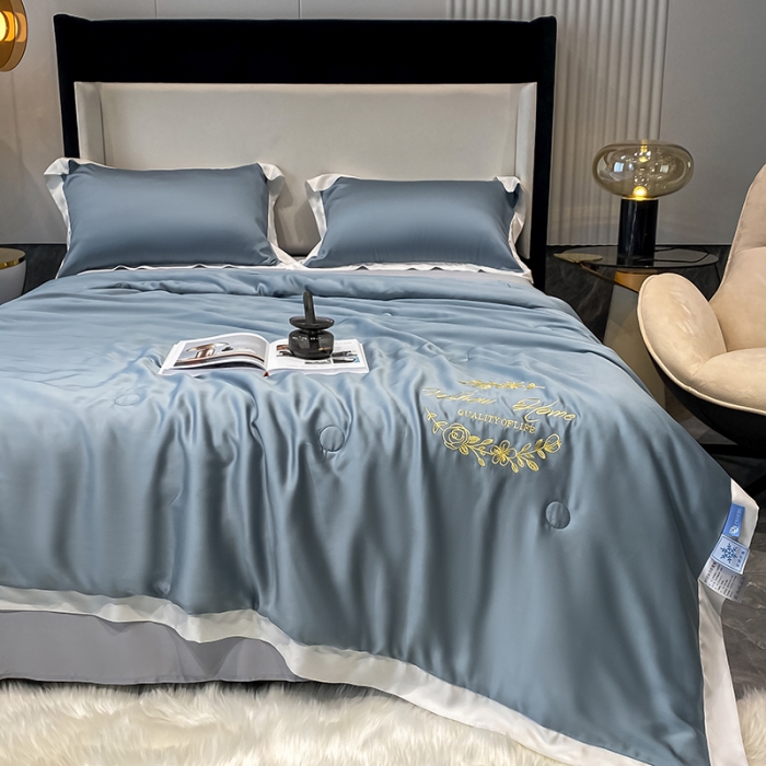 91家纺网 家纺一手货源 找家纺 吾秀 2022 轻奢风LF级60S兰精天丝夏被 天丝石兰