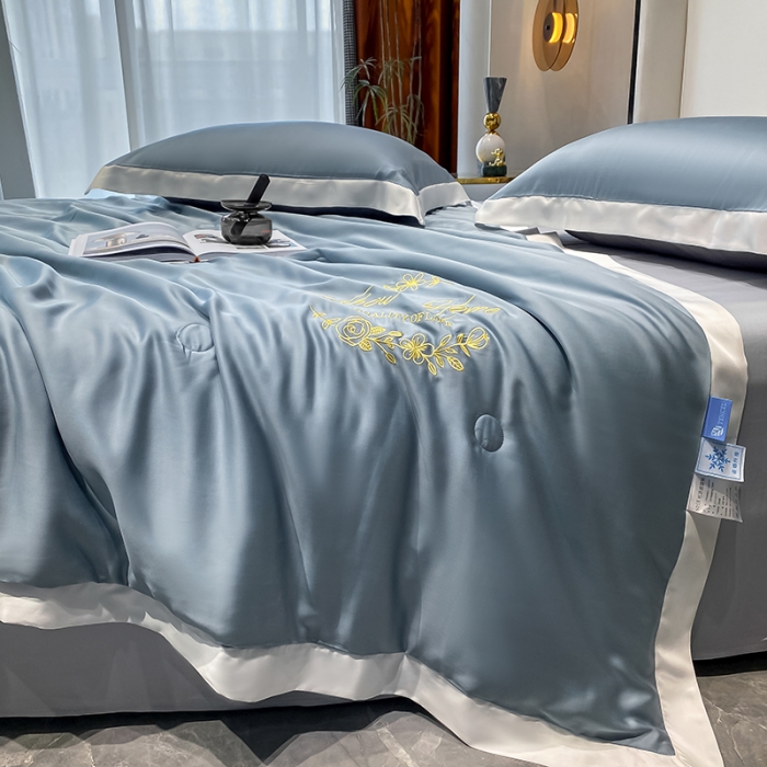 91家纺网 家纺一手货源 找家纺 吾秀 2022 轻奢风LF级60S兰精天丝夏被 天丝石兰