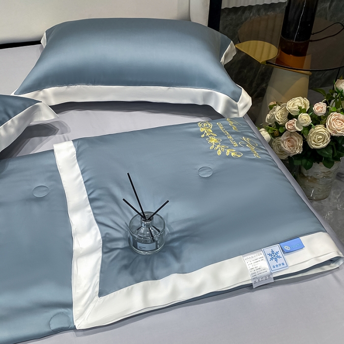 91家纺网 家纺一手货源 找家纺 吾秀 2022 轻奢风LF级60S兰精天丝夏被 天丝石兰