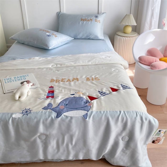 91家纺网 家纺一手货源 找家纺 星野家居 2021新款80s天丝夏被系列 海豚