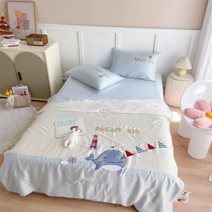 91家纺网 家纺一手货源 找家纺 星野家居 2021新款80s天丝夏被系列 海豚