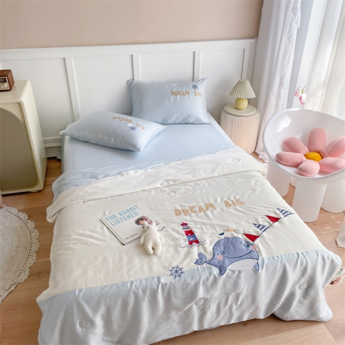 91家纺网 家纺一手货源 找家纺 星野家居 2021新款80s天丝夏被系列 海豚