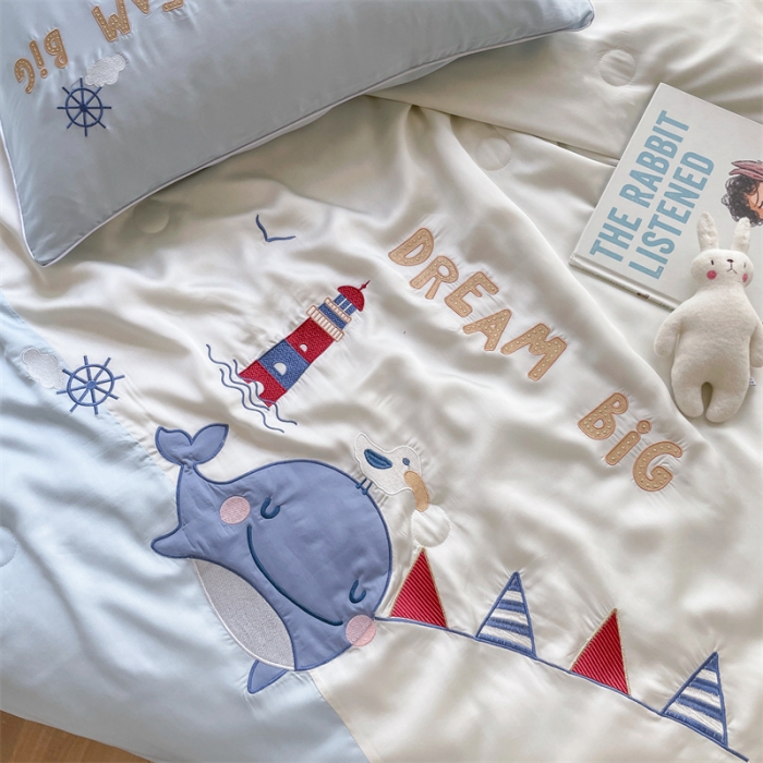 91家纺网 家纺一手货源 找家纺 星野家居 2021新款80s天丝夏被系列 海豚