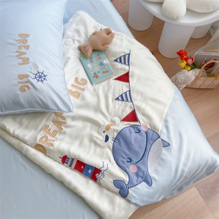 91家纺网 家纺一手货源 找家纺 星野家居 2021新款80s天丝夏被系列 海豚