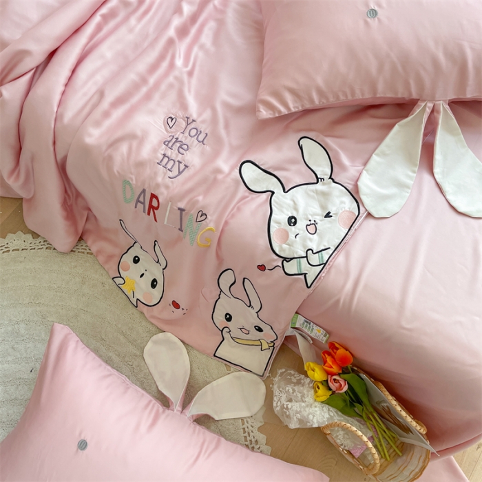 91家纺网 家纺一手货源 找家纺 星野家居 2021新款80s天丝夏被系列 小兔