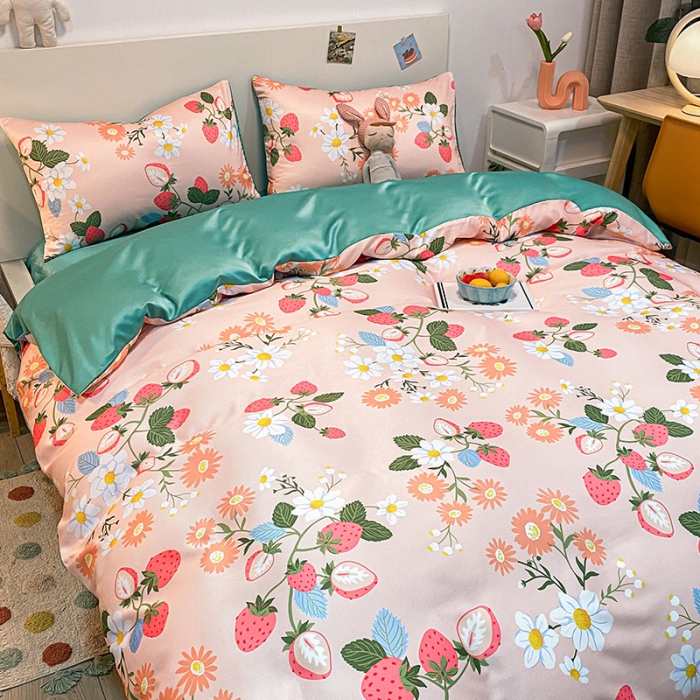 91家纺网 家纺一手货源 找家纺 （总）琪格格纺织 2022新款水洗真丝印花单被套