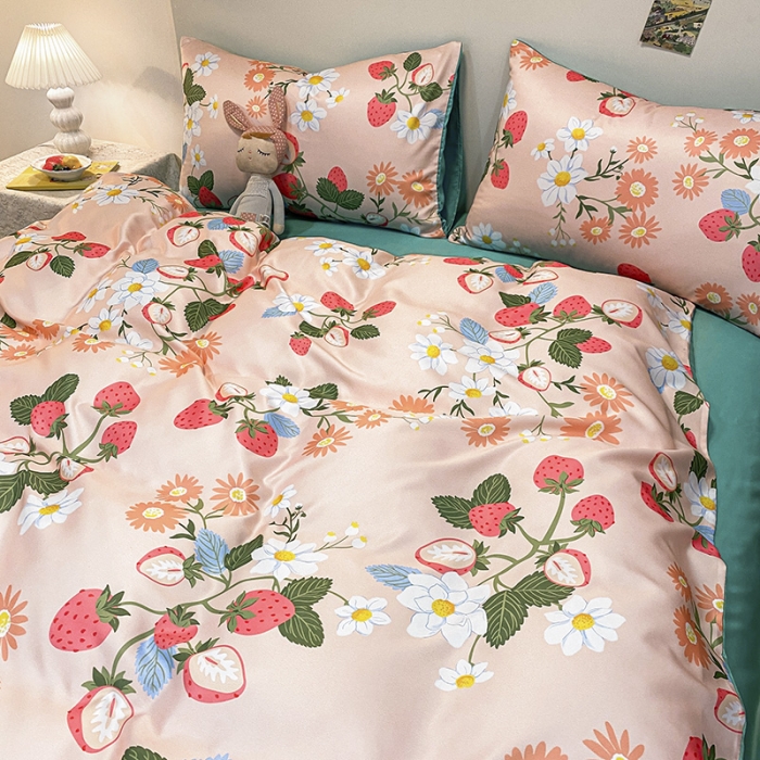 91家纺网 家纺一手货源 找家纺 （总）琪格格纺织 2022新款水洗真丝印花单被套