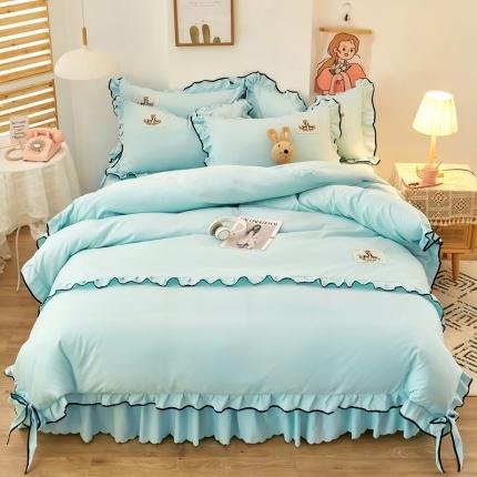 91家纺网 家纺一手货源 找家纺 （总）慕语家纺 2021新款磨毛刺绣四件套-梵小鹿